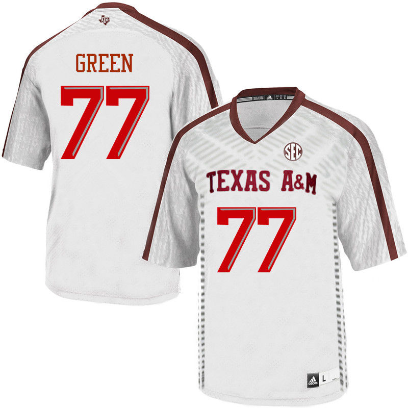 Men #77 Jacob Green Texas A&M Aggies College Football Jerseys-White